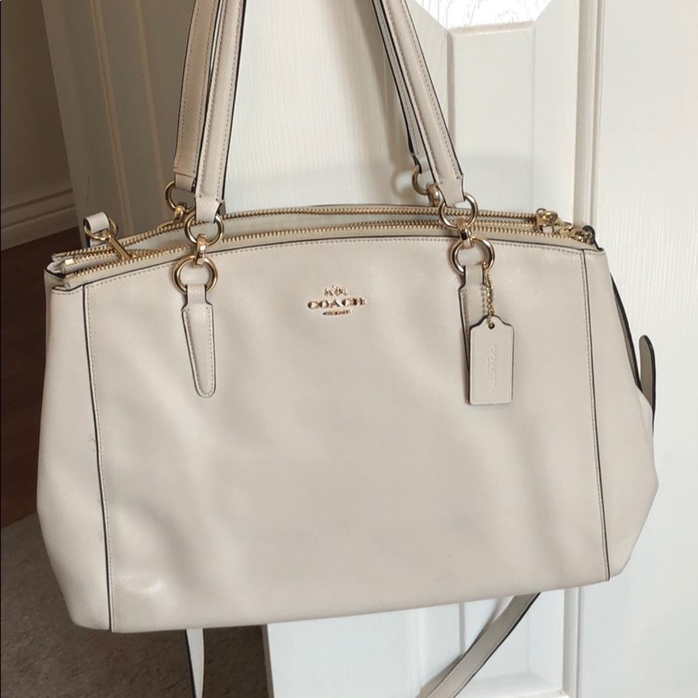 Coach Beige Leather Crossbody Purse